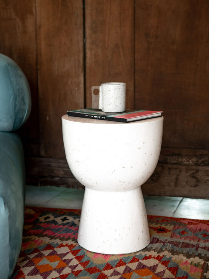 Terrazzo Bord, Sofabord, Sidebord, Hvit Terrazzo, Marmor, By Bjørkheim, By Bjorkheim, surfinspirert, Handmade, Bali, Bybjørkheim, Bybjorkheim, Custom Made, Custommade, Håndlaget, Møbler, Interiør, Interior Design